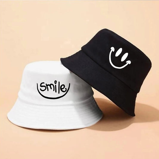 Unisex Smile Face Print Bucket Hat