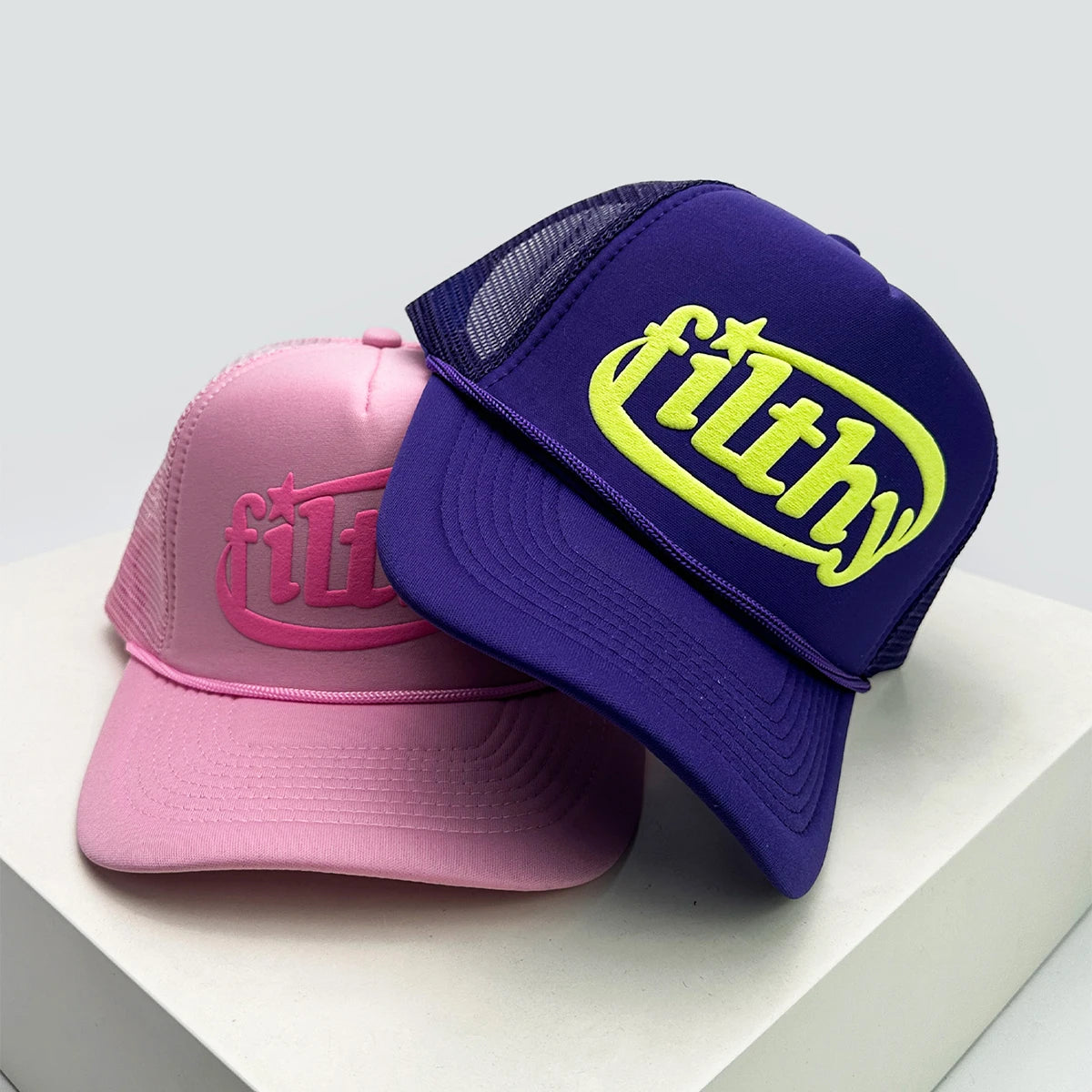Unisex Color Block Filthy Letters Baseball Cap