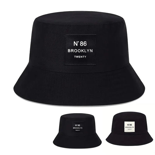 Unisex N86 Leather Label Personality Bucket Hats