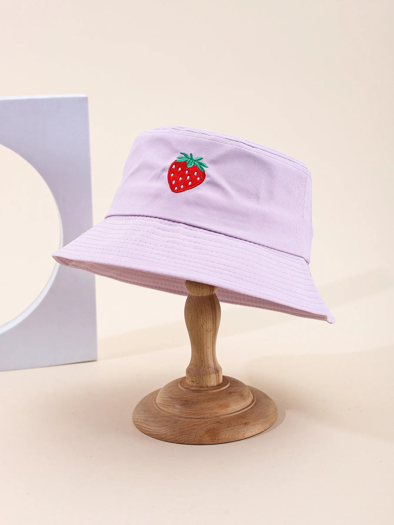 Cute Strawberry Embroidered Summer Bucket Hat