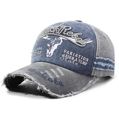 Washed Retro Adjustable Distressed Sunshade Baseball Cap
