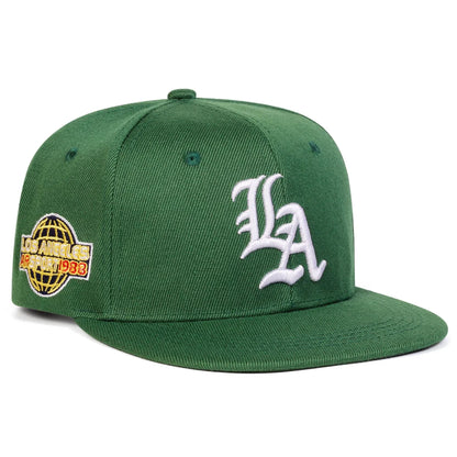 Gothic LA Letter Embroidered Hip Hop Snapback Cap
