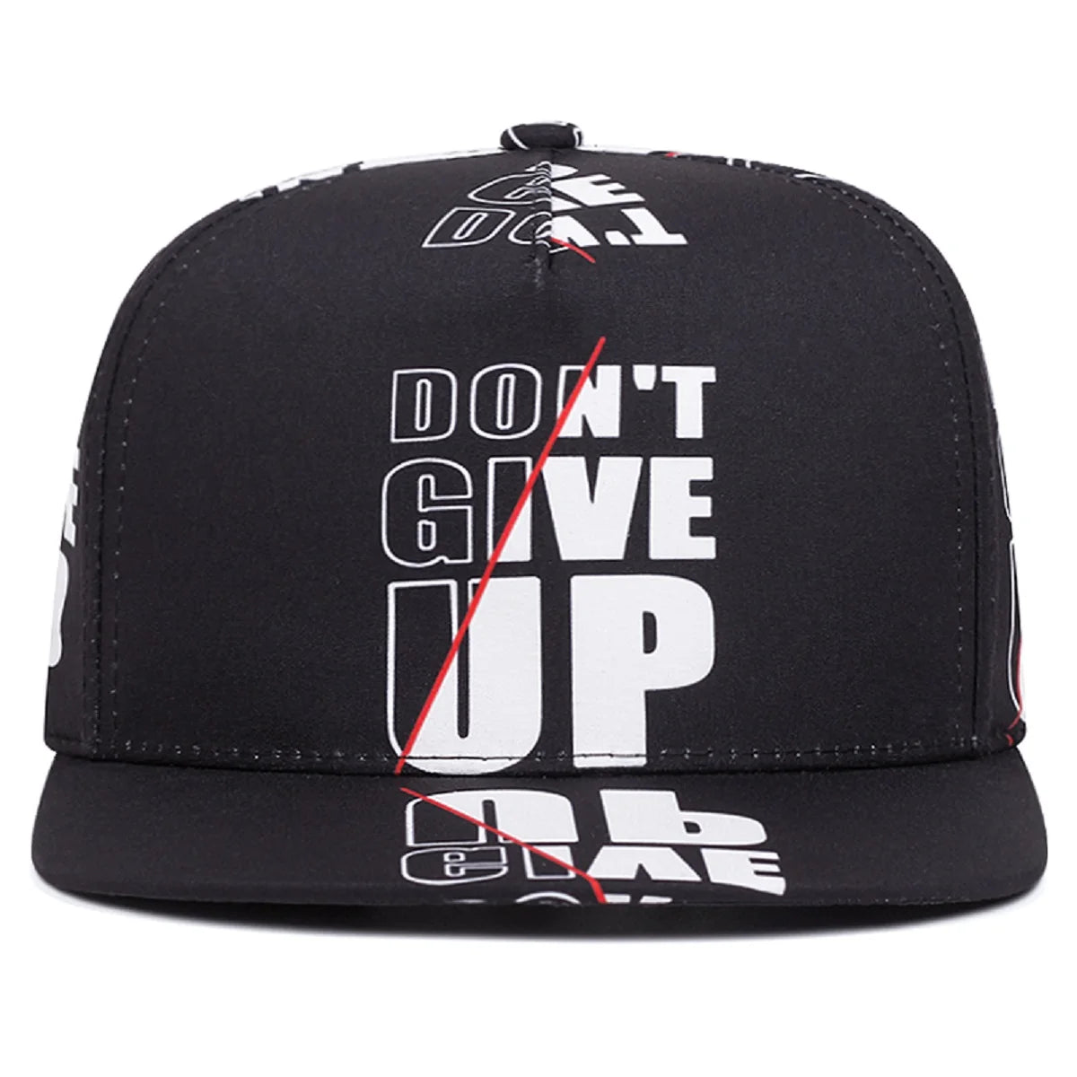 Unisex Dont Give Up Letter Flat Brim Cap