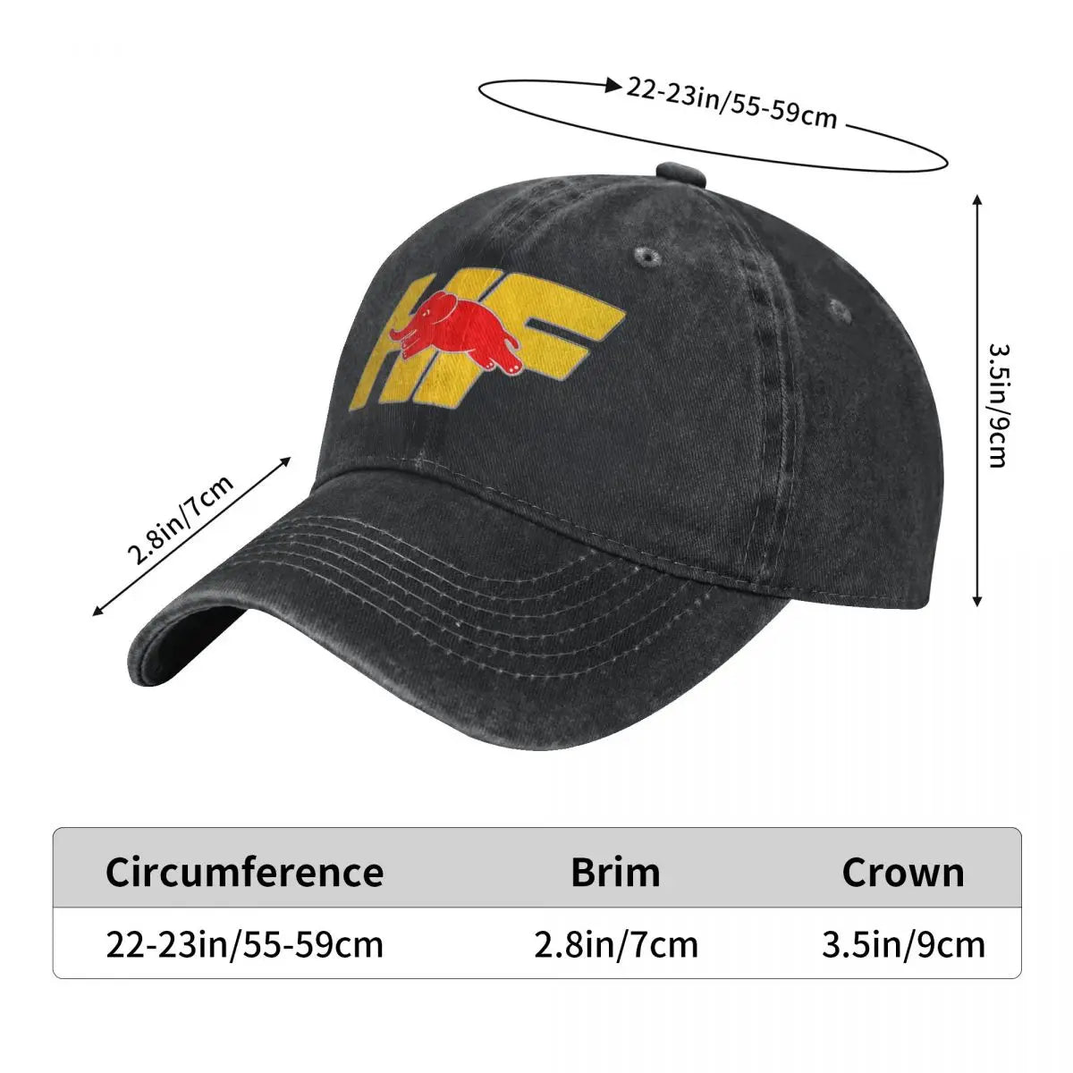 Lancia HF Elephant Distressed Denim Baseball Cap
