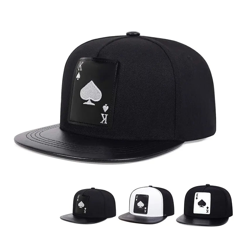 Pu Leather Peach Heart K Snapback Cap