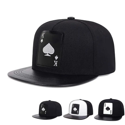 Pu Leather Peach Heart K Snapback Cap
