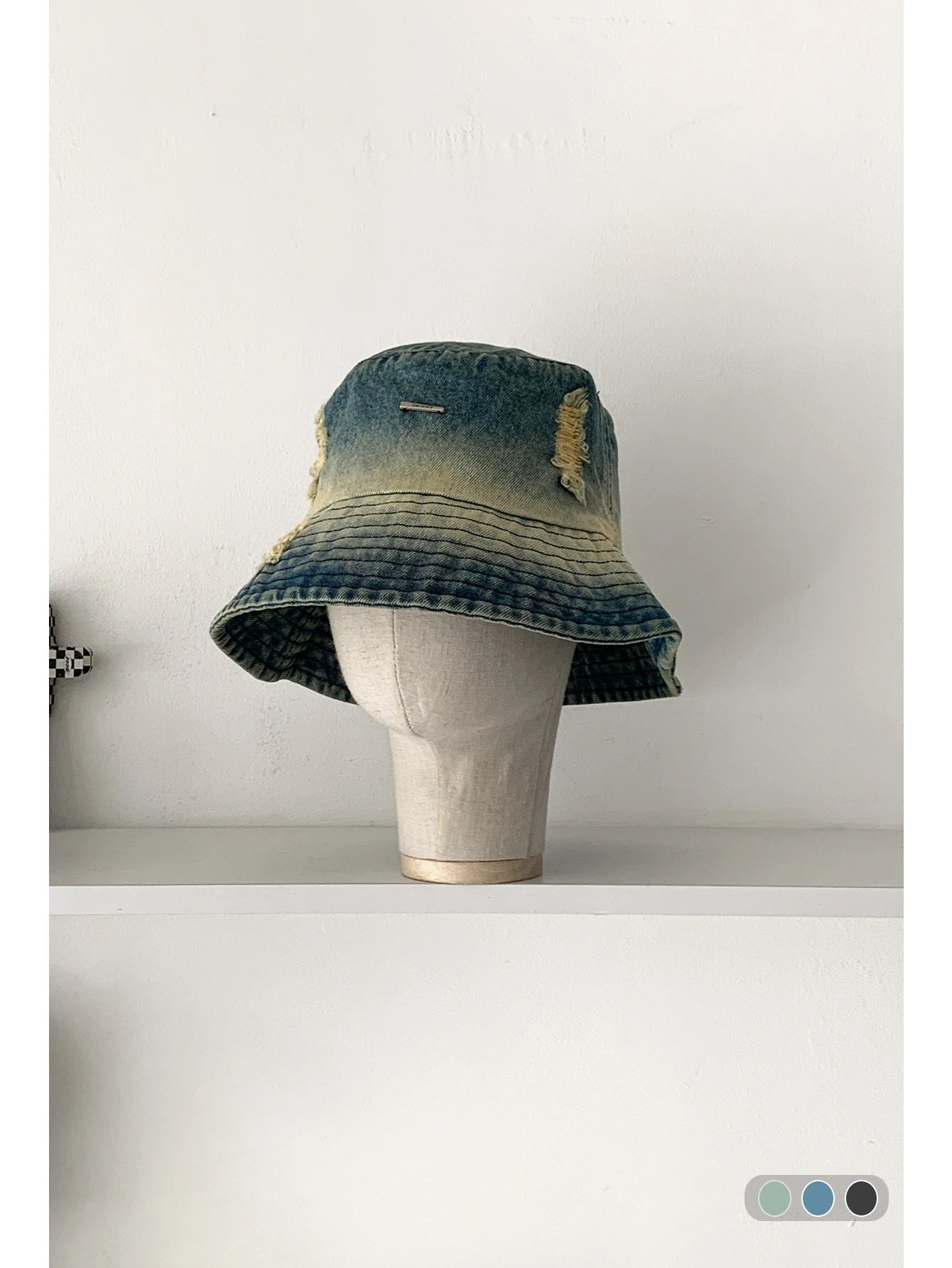 Retro Washed Ripped Denim Fisherman Hat