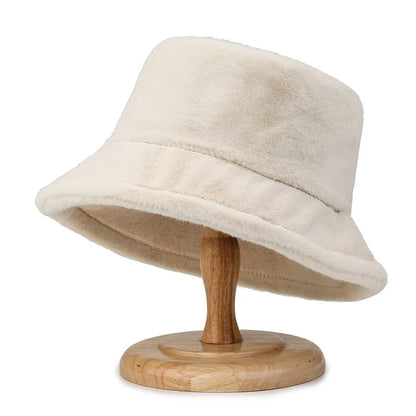 Warm Thick Solid Color Women's Bucket Hat