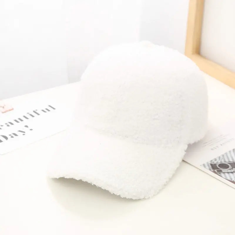 Women's Plush Lamb Wool Baseball Cap