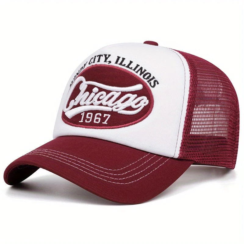 1967 Letter Embroidery Mesh Trucker Baseball Cap