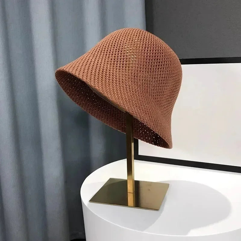 Women Hollow Out Summer Bucket Hat