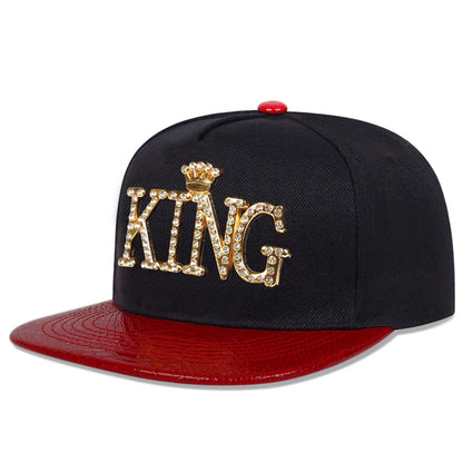 King Letter Drill Label Hip Hop Snapback Cap