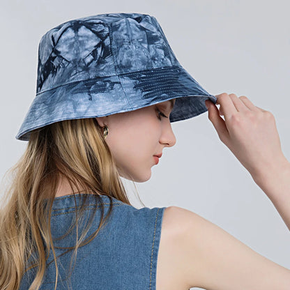 Xinbaoguan Tie Dyed Short Brim Summer Bucket Hat