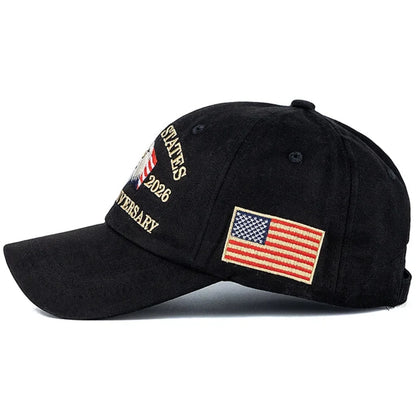 American 250th Anniversary Eagle Embroidered Baseball Cap