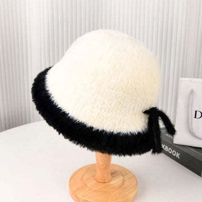 Korean Fluffy Thickened Winter Ear-Protection Plush Bucket Hat