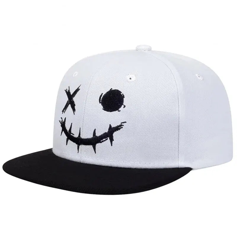 Unisex XO Smiling Face Embroidery Hip-hop Hats
