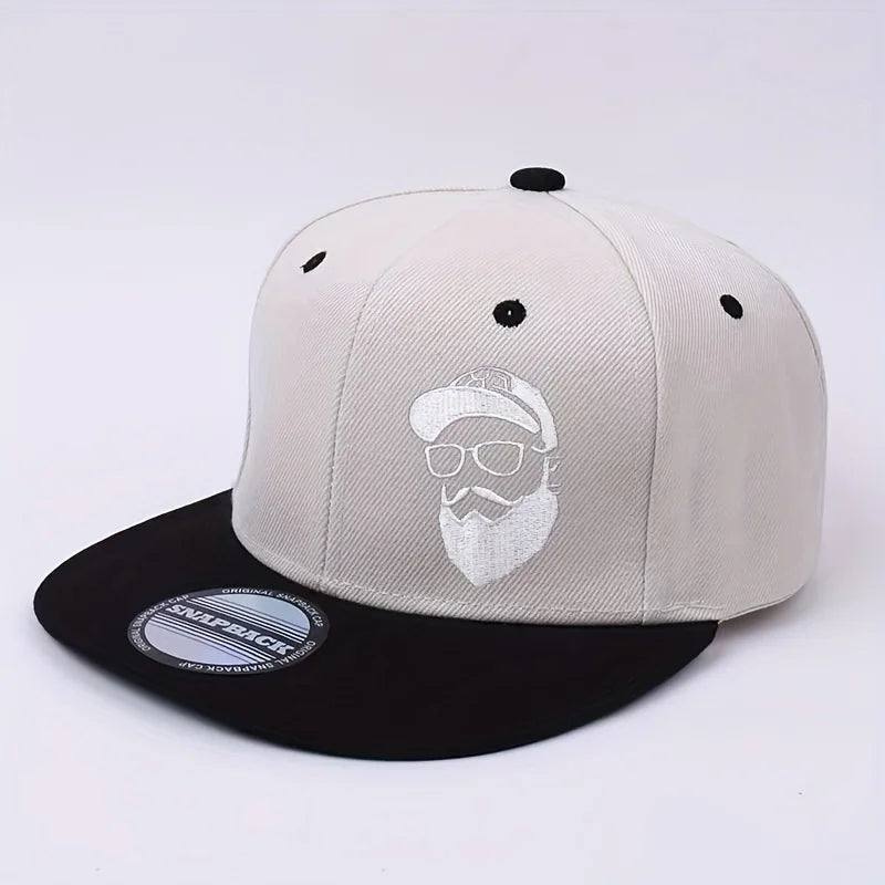 Bearded Grandpa Flat Brim Baseball Cap