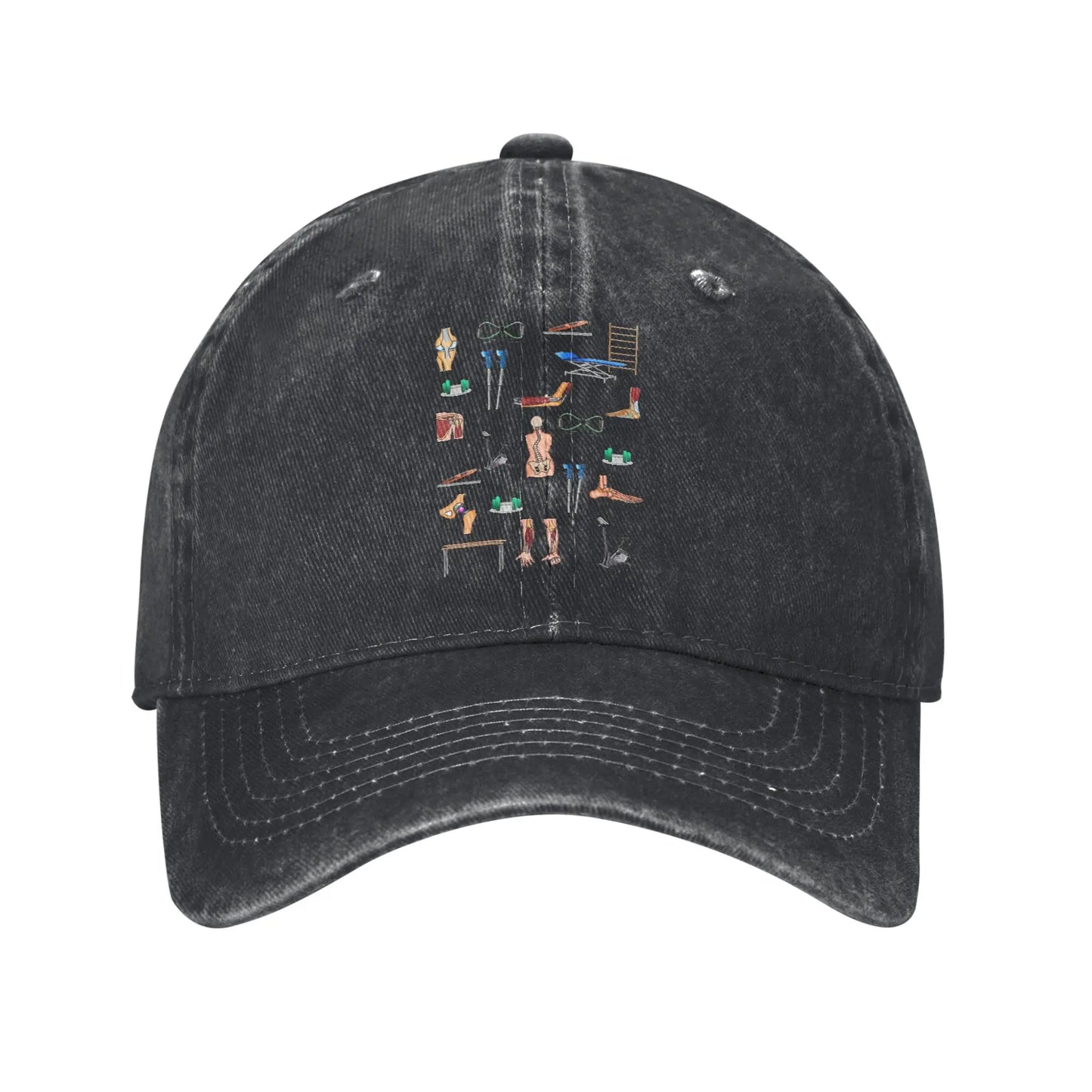 Physiotherapy ISHA Washed Denim Adjustable Baseball Cap