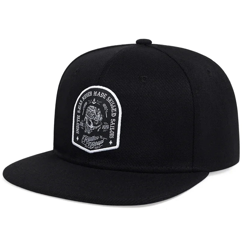 Unisex Skeleton Head Ship Anchor Embroidery Hip-hop Hats