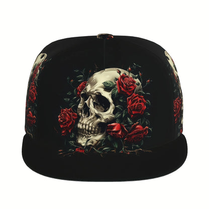 Gothic Rose Skull Hip Hop Snapback Cap