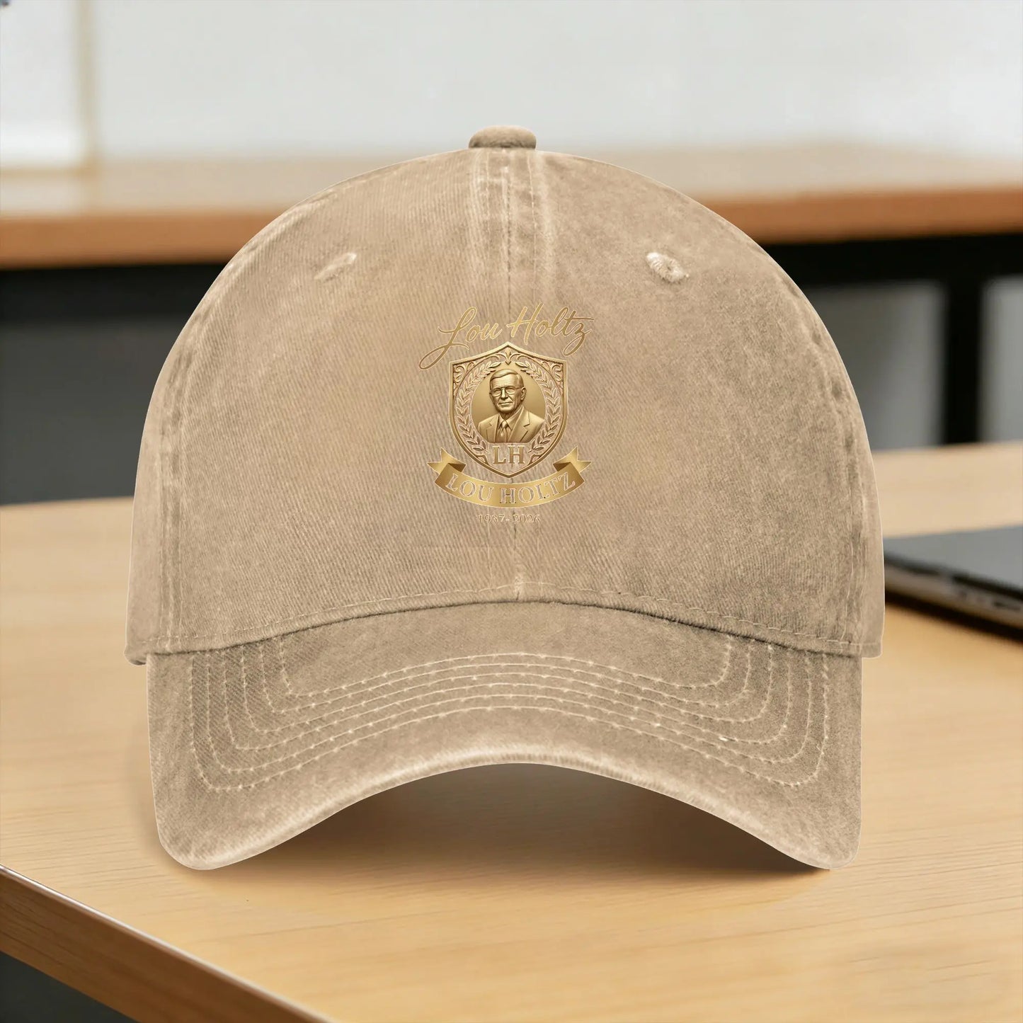 Lou Holtz Logo Washed Adjustable Baseball Cap