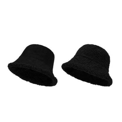 Corduroy Lambswool Reversible Winter Bucket Hat