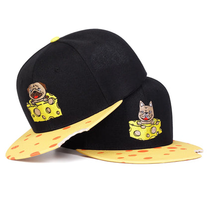 Dog Embroidery Outdoor Casual Snapback Cap