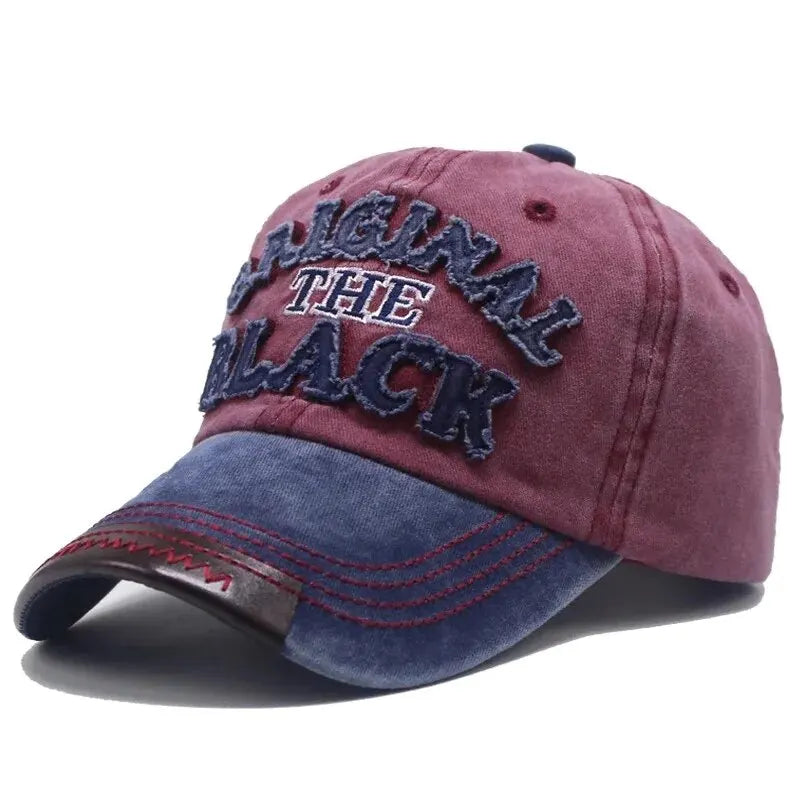 Unisex Vintage Washed Cotton Letter Embroidered Baseball Cap