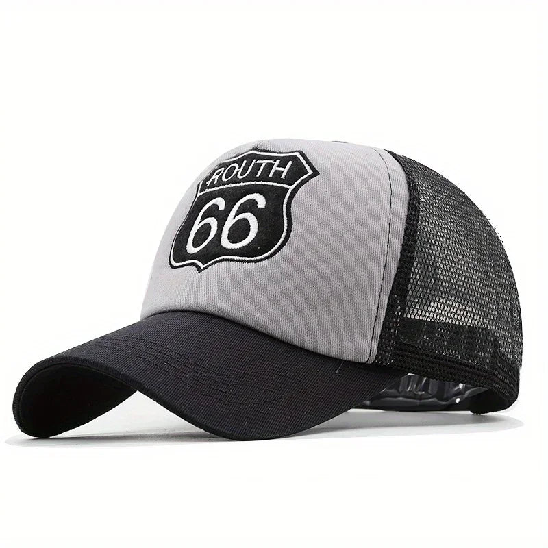 Route 66 Letter Embroidery Unisex Baseball Cap