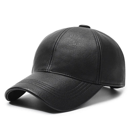 Classic Leather Winter Baseball Cap