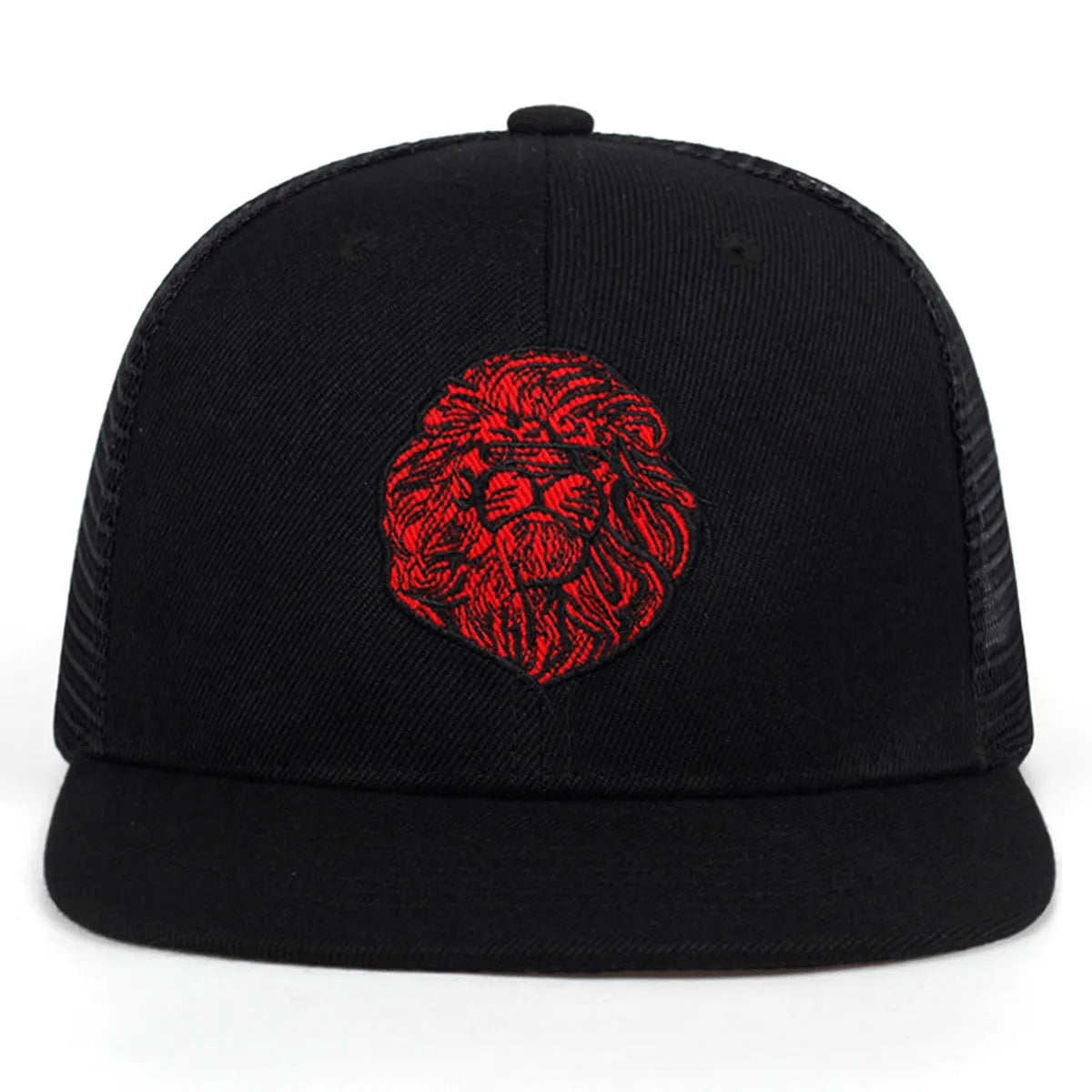Unisex Lion Head Embroidery Hip-hop Net Hat