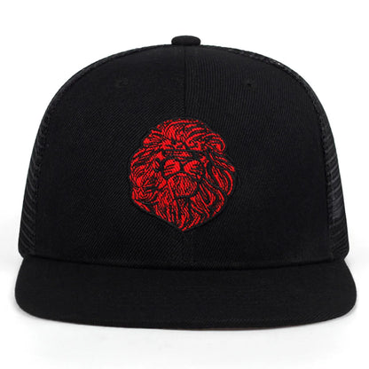 Unisex Lion Head Embroidery Hip-hop Net Hat