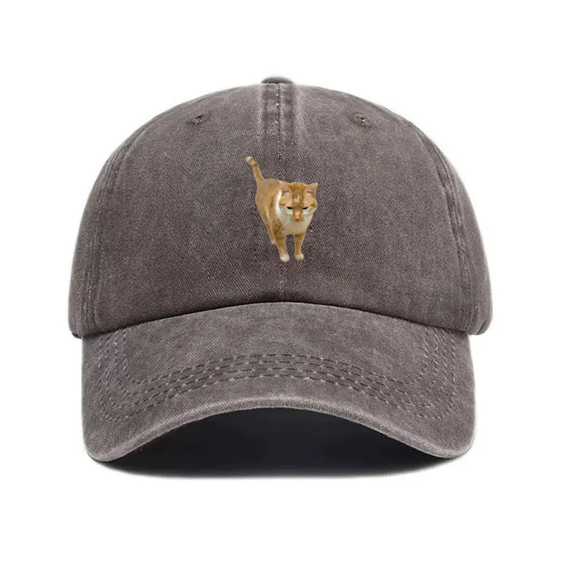 Vintage Washed Cotton Funny Meme Streetwear Baseball Cap