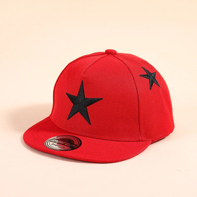 Kids Star Embroidered Snapback Cap Hip-Hop Street Casual