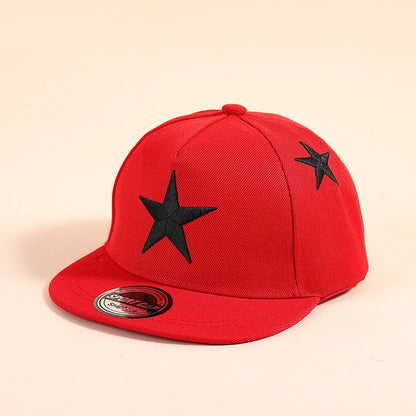 Kids Star Embroidered Snapback Cap Hip-Hop Street Casual