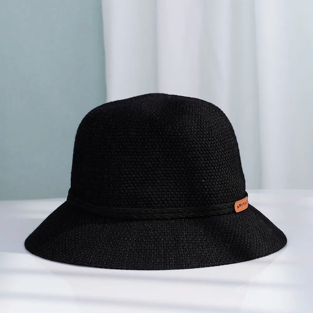 Women Foldable Straw Sun Bucket Hat