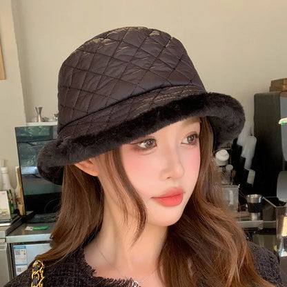 Korean Imitation Mink Thickened Winter Bucket Hat