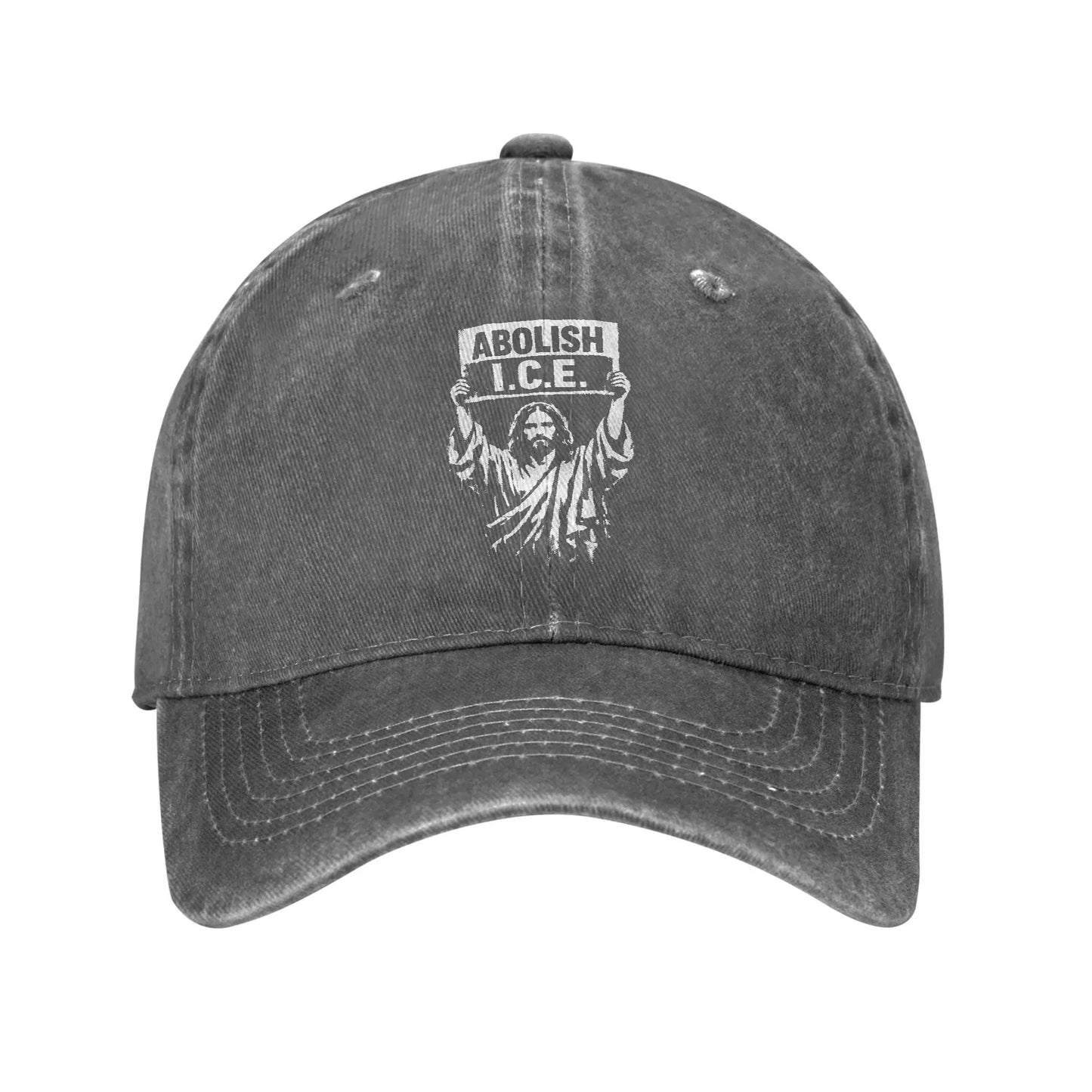 Abolish ICE Arresting Jesus Distressed Washed Baseball Cap