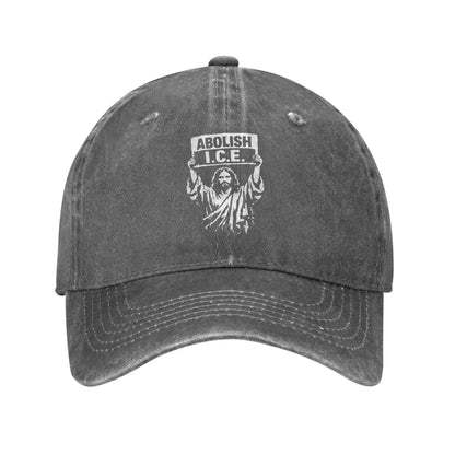 Abolish ICE Arresting Jesus Distressed Washed Baseball Cap