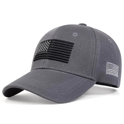 USA Flag Embroidered Solid Color Duckbill Baseball Hat