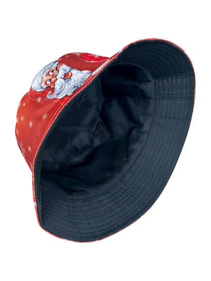 Christmas Santa Snowflake Reversible Bucket Hat