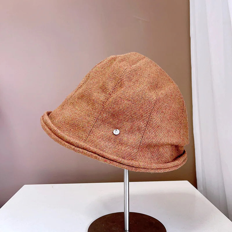 Japanese Retro Wool Crimped Bucket Hat