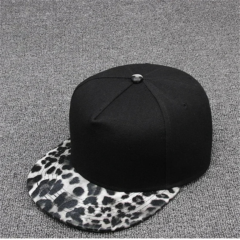 Leopard Print Snapback Cap