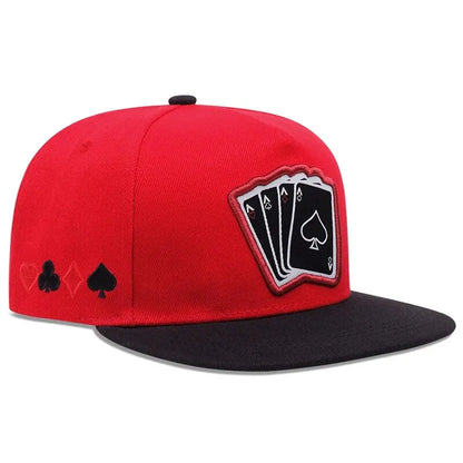 Playing Card Embroidered Snapback Cap