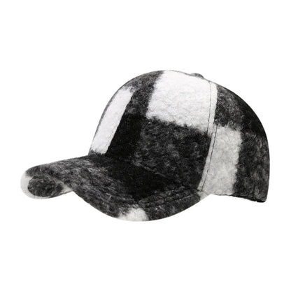Unisex Plaid Patchwork Baseball Cap