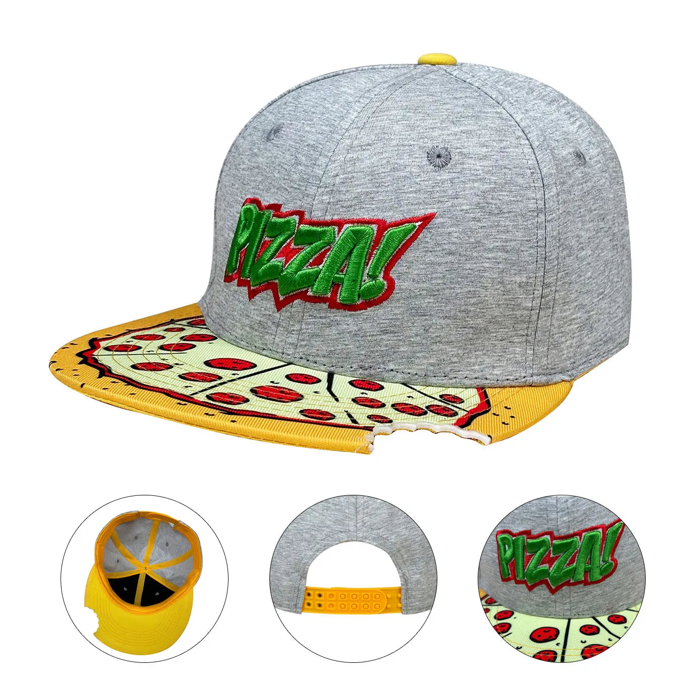 Pizza Embroidered Hip Hop Baseball Cap