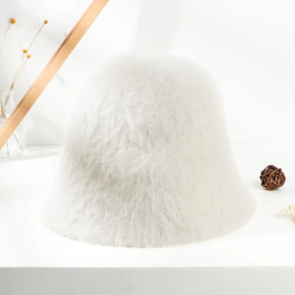 Angora Fluffy Autumn Winter Bucket Hat