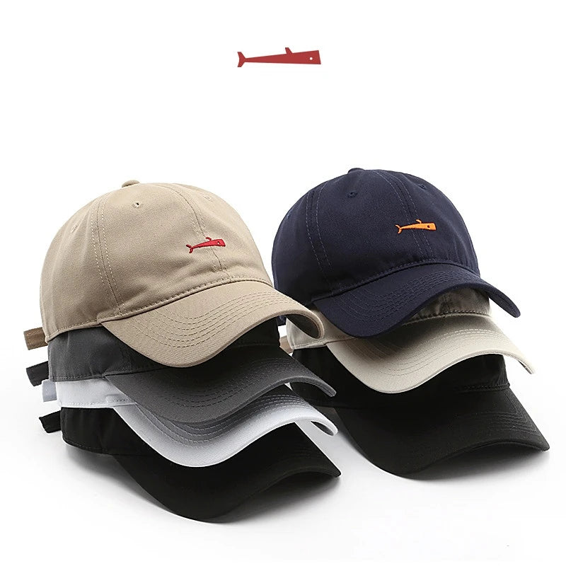 Simple Whale Embroidery Soft Cotton Baseball Cap