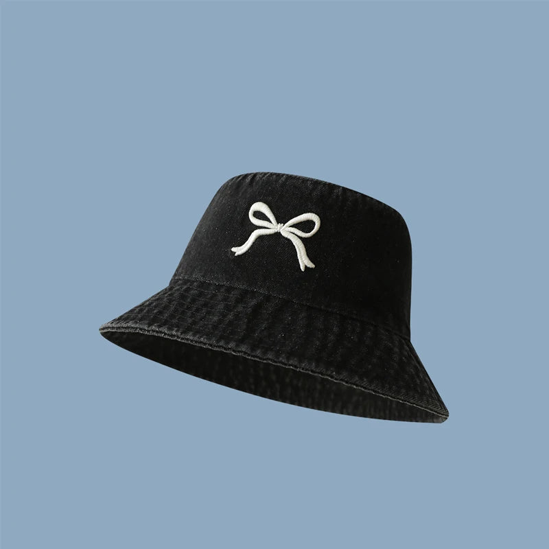 Women’s Bow Harajuku Denim Bucket Hat