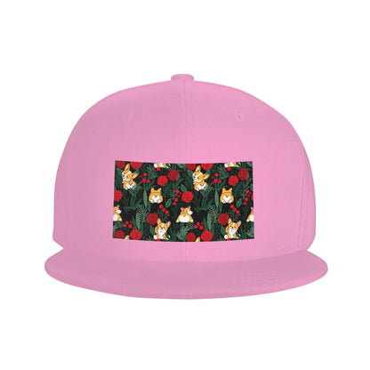 Corgi Dog Garden Scene Breathable Snapback Cap